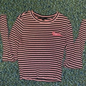 forever 21 striped cropped shirt
